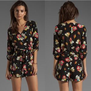 Yuma Kim Black Floral Romper
